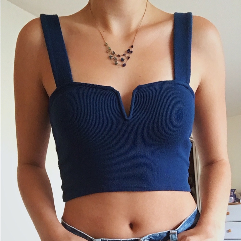 Blue crop top